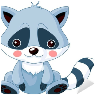 Raccoon Sticker • Pixers® • We Live To Change - Mapaches Tiernos Animados (400x400), Png Download