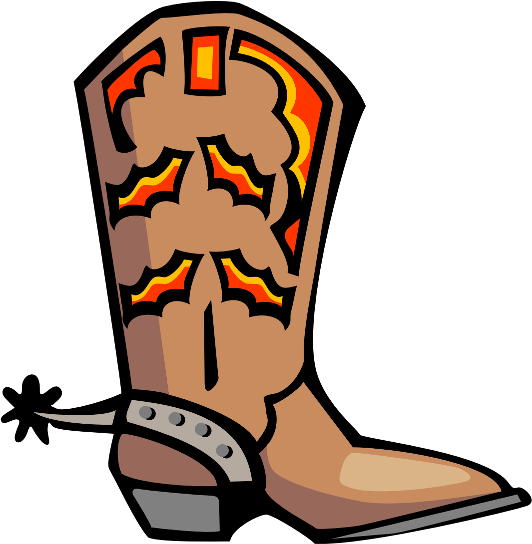 Hat 'n' Boots Cowboy Boot Shoe - Clip Art Cowboy Boot (733x750), Png Download