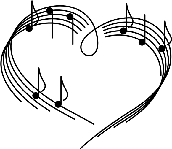 Corazon Con Notas Musicales - Music Lover Note Cards (600x600), Png Download