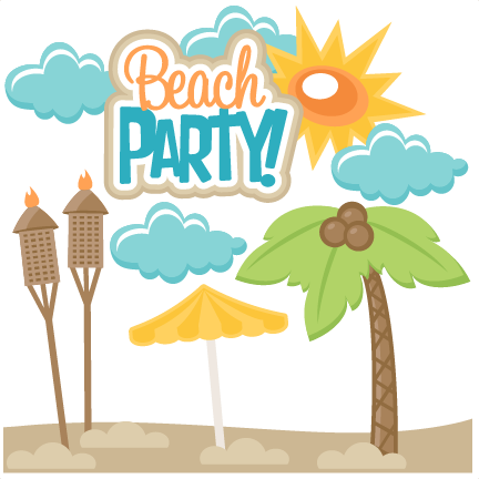 Beach Party Svg Scrapbook Title Svg Cut File Free Svg - Free Beach Party Clip Art (432x432), Png Download