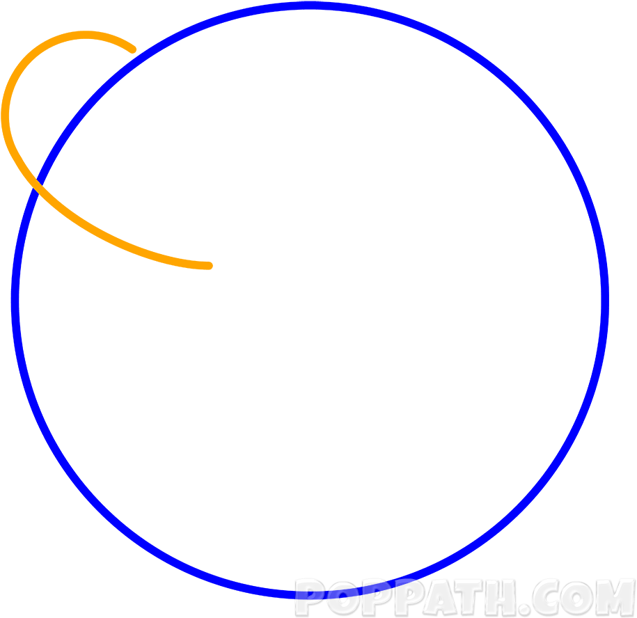 In The Top Left Portion Of The Circle, Draw A Curved - Flaming Chalice (1000x1000), Png Download
