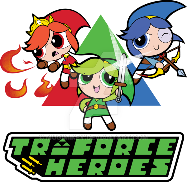 Triforce Heroes Wallpaper - Powerpuff Girls Style (600x585), Png Download