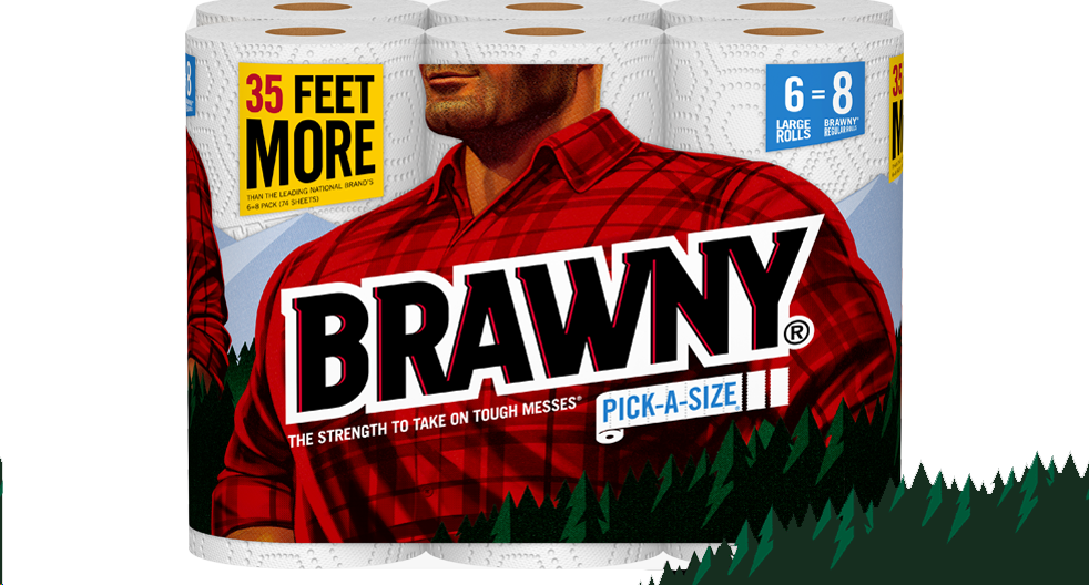 Hp Package La=en] - Brawny Paper Towels Big Rolls 6 Ct (982x528), Png Download