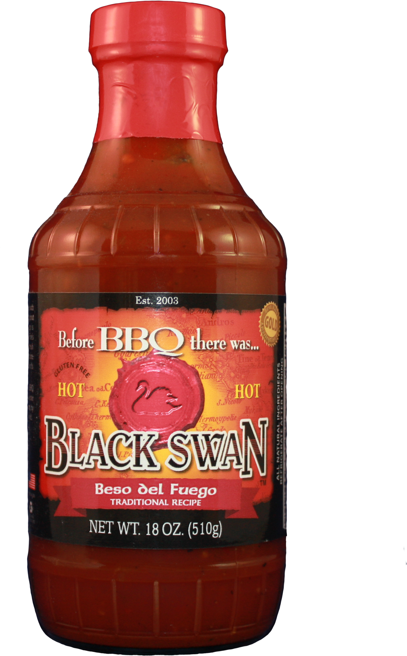 Black Swan Beso Del Fuego Bbq Sauce 18 Oz - Barbecue (2355x2355), Png Download