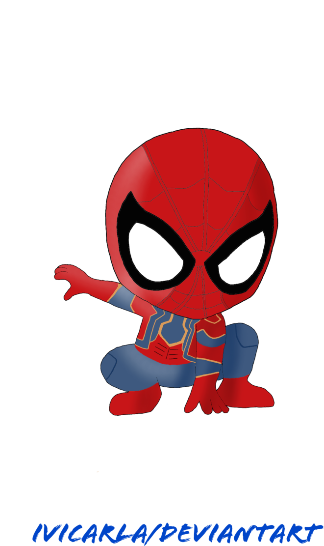 Spider Man Avengers Infinity War By Ivicarla - Spider Man Infinity War Chibi (719x1110), Png Download