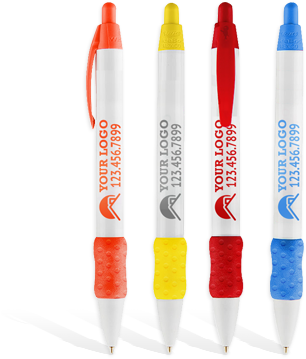 Thick Grip Click Pen - 300 Custom Promotional Bic Widebody Design Grip Cswbdg (717x376), Png Download