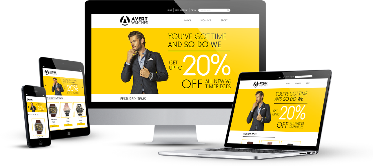 Ecommerce Website Design Services, Shopping Cart Web - Responsive Web Design (1350x605), Png Download