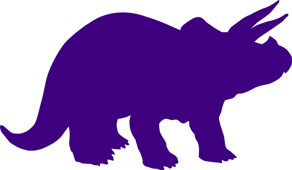 Dinosaur Clipart Purple Dinosaur - Dinosaur Silhouette Svg (600x350), Png Download