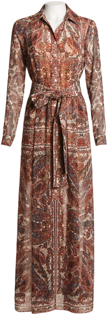 Paisley Chiffon Maxi Dress - Rachel Zoe (509x677), Png Download