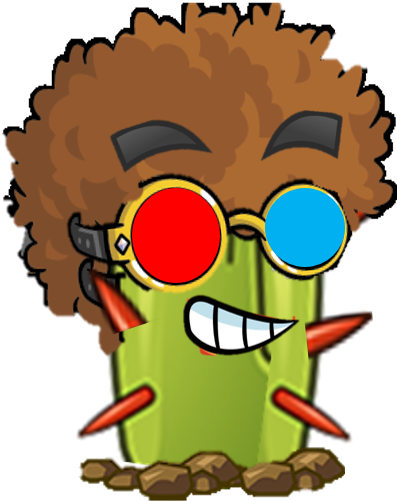 Pvzaw Dis-cactus - Cartoon (450x509), Png Download