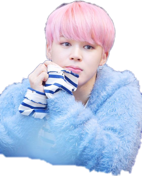 Free Download Jimin Cute Png Clipart Bts N - Pink Hair Men Kpop (563x700), Png Download