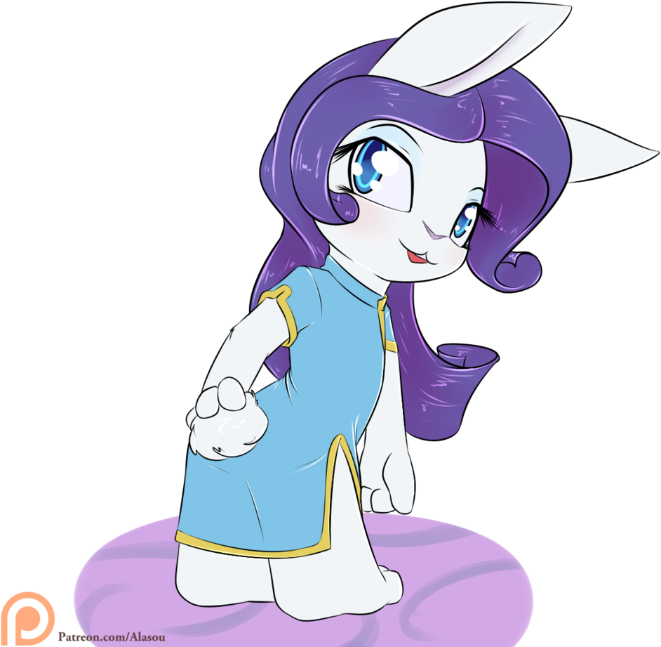 Alasou, Bunnified, Cheongsam, Clothes, Part Of A Set, - Applejack (1024x1024), Png Download