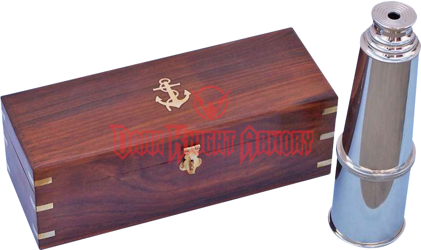 Admirals Chrome Spyglass - Handcrafted Nautical Decor Admiral's Spyglass Decorative (818x818), Png Download