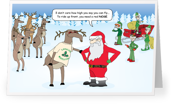 “mistletoke” Christmas Card - Stoner Christmas Cards (600x400), Png Download