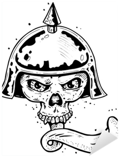Punk Tattoo Style Skull With Helmet And Long Tongue - Punk Tattoo (400x400), Png Download