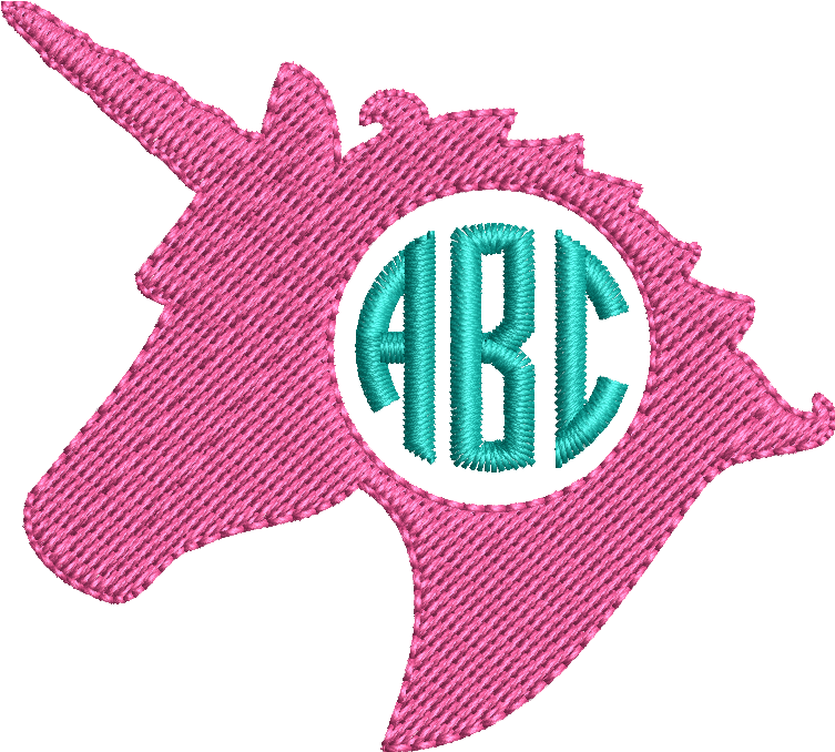 Unicorn Monogram Frame - Smiley Tooth Embroidery Design (752x752), Png Download