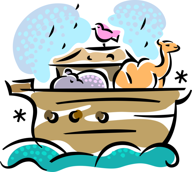Vector Illustration Of Noah's Ark From Genesis Flood - Illustration (782x700), Png Download