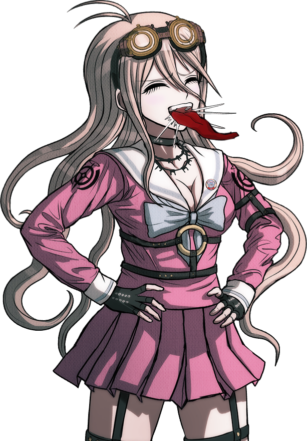 Miu Steals Toko's Tongue - Danganronpa V3: Killing Harmony (613x880), Png Download