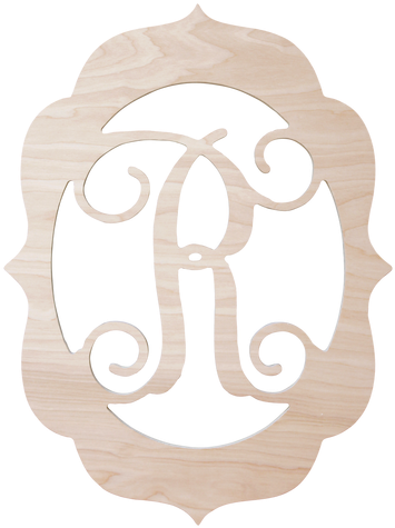 Fancy Frame Wood Monogram Fancy Frame Wood Monogram - Vine Font (500x500), Png Download
