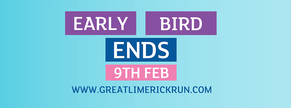 Great Limerick Run Early Bird - Graphics (1100x408), Png Download
