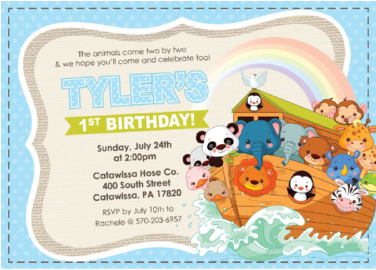 Noah's Ark Birthday Invitations - Arca De Noé Vetor (375x375), Png Download