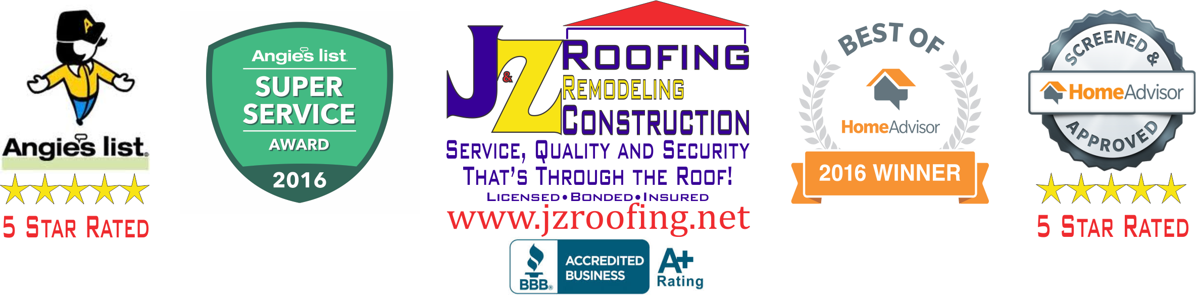 We Have The Top Ratings For Roofing Contractors By - Angies List (2368x594), Png Download