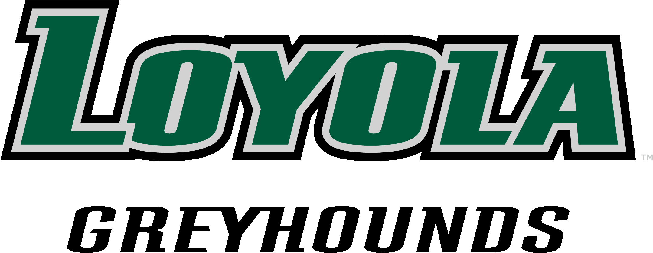 Loyola Green L Logo - Loyola Greyhounds Logo (2332x1068), Png Download
