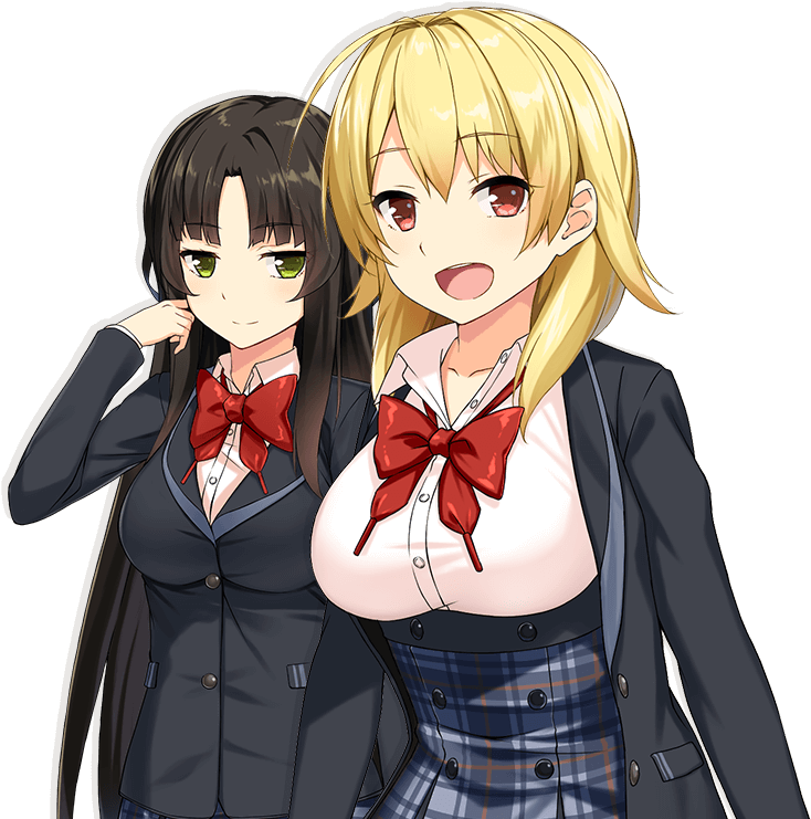 Akari&enju - Moe Ninja Girls Season 1 (814x740), Png Download