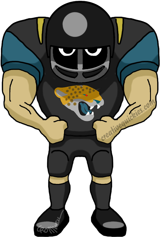 Jacksonville Florida Jaguars - Cartoon Football Player Png (752x940), Png Download