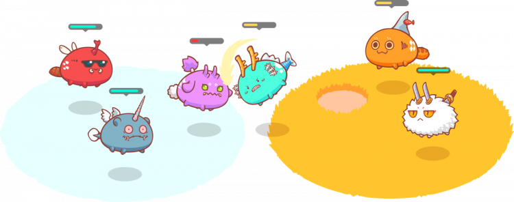 Axies May Gain Exp By Participating In Battles - Cartoon (750x296), Png Download