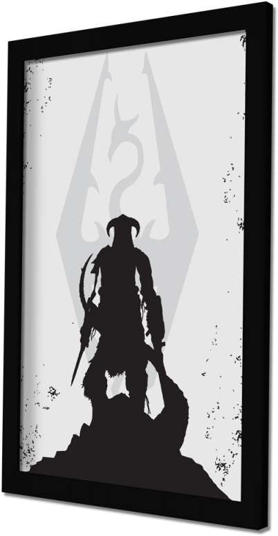 Dovahkiin Preto E Branco (800x800), Png Download