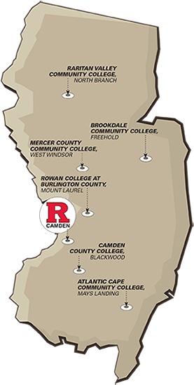 Nj Rutgers Locations - New Jersey (280x557), Png Download