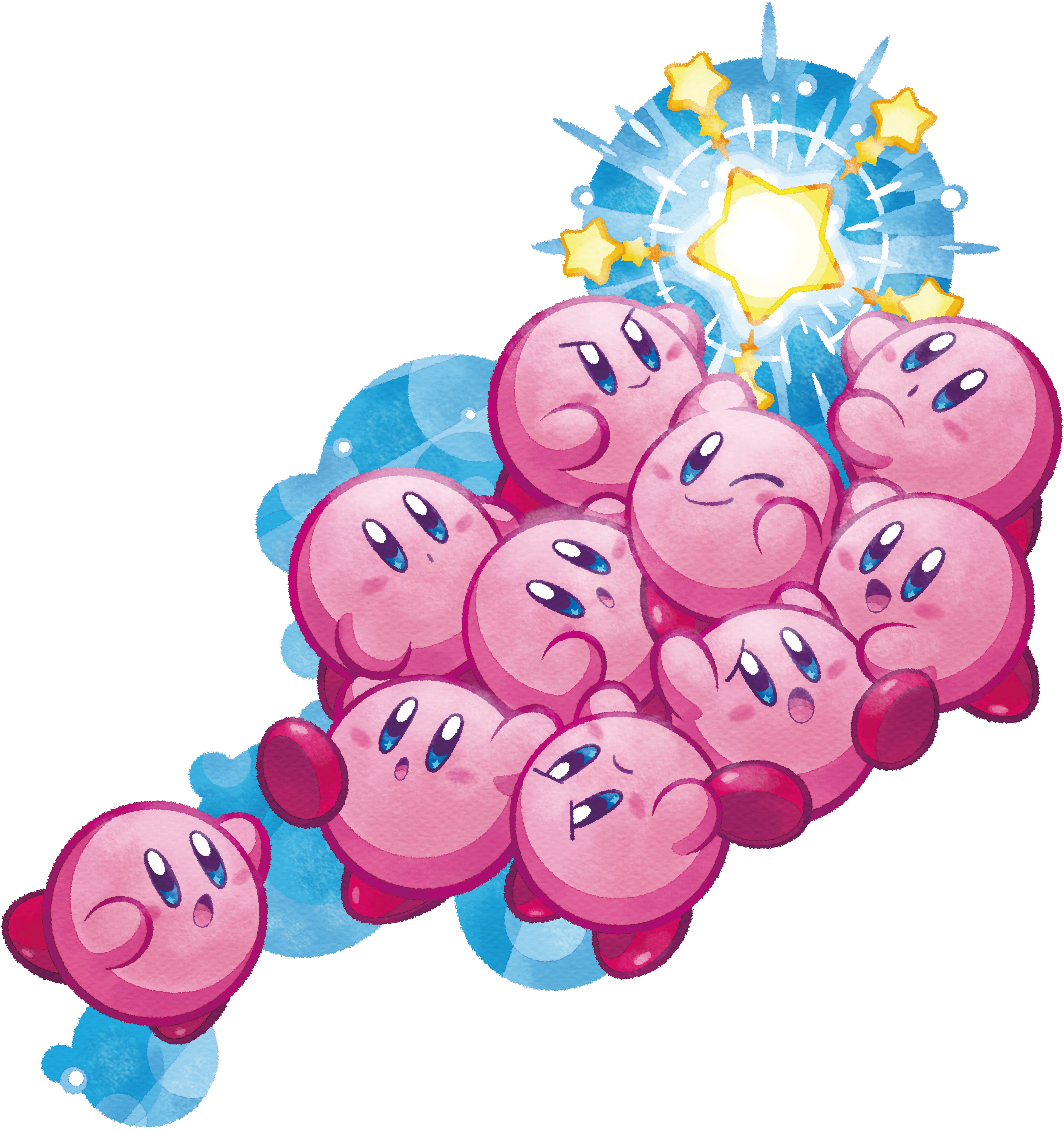 Mass Attack Concept Art - Kirby Mass Attack Artwork (4628x4599), Png Download