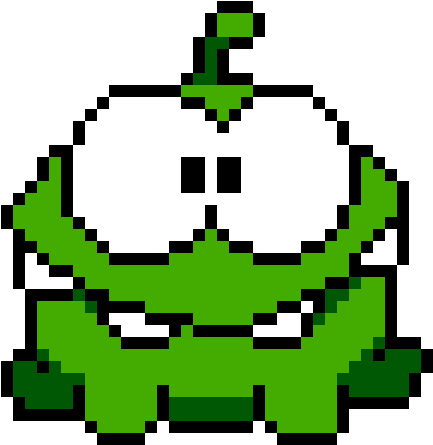 Om Nom - Om Nom Pixel Art (1200x1200), Png Download