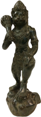 Old Hanuman Holding Mountain - Bronze Sculpture (300x400), Png Download