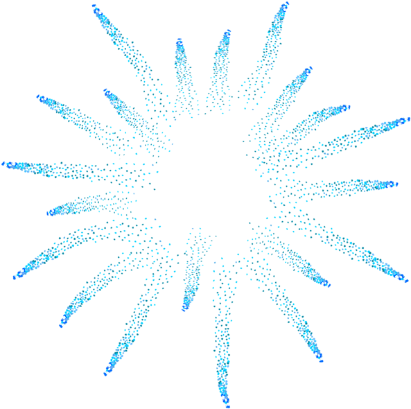 Blue Fireworks Png Download - Fireworks (600x597), Png Download