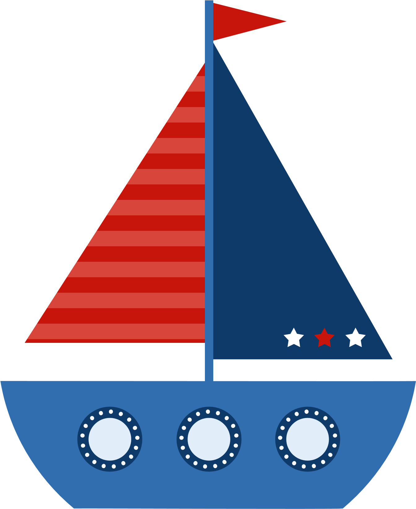Sailing Ship Clipart Blue Baby - Sailboat Clipart (1500x1800), Png Download