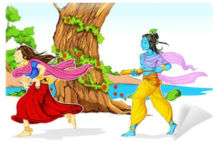 Lord Krishna Playing Holi (400x400), Png Download