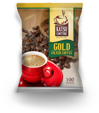 Coffee Powder Gold Pack - Katsu Coffee Private Limited (500x448), Png Download