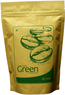 Vinfe Green Coffee Powder - Green Coffee Extract (333x500), Png Download