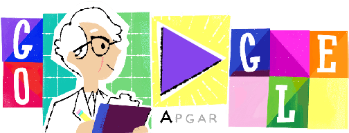 Google Doodle On Dr Virginia Apgar's 109th Birth Anniversary - Virginia Apgar Google Doodle (550x220), Png Download