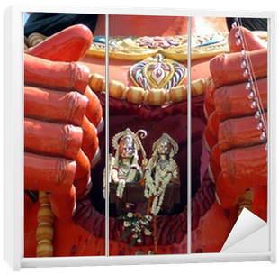 Indian God Bajrang Bali Showing God Ram And Site In - Pepperoni (400x400), Png Download