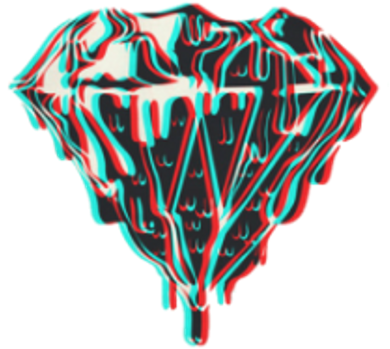 Glitch Diamond Black Photography Clipart Wallpaper - Diamonds Melting (1024x1024), Png Download