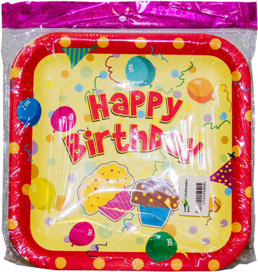 Disposable Plates Ir 625-629 - Birthday (1000x1000), Png Download