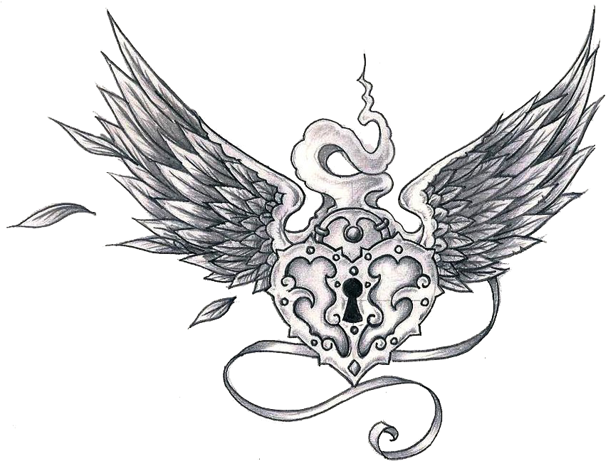 Tattoo 1 - Angel Heart Tattoo (900x700), Png Download