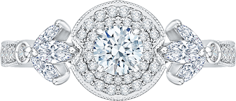 Pr0142ech 44w - Diamond Engagement Ring And A Matching Band 7 (1000x1000), Png Download