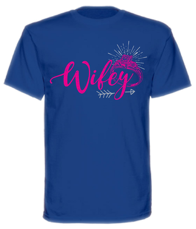 B3 Royal Blue Wifey With Daimond Ring Unisex T-shirt - Active Shirt (498x498), Png Download
