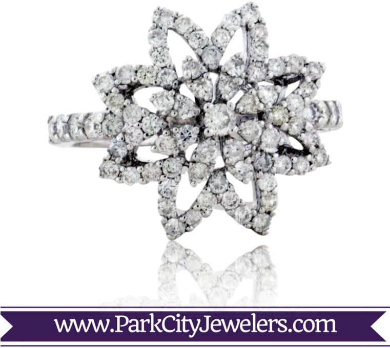 Diamond Snowflake Ring - Ring (760x760), Png Download