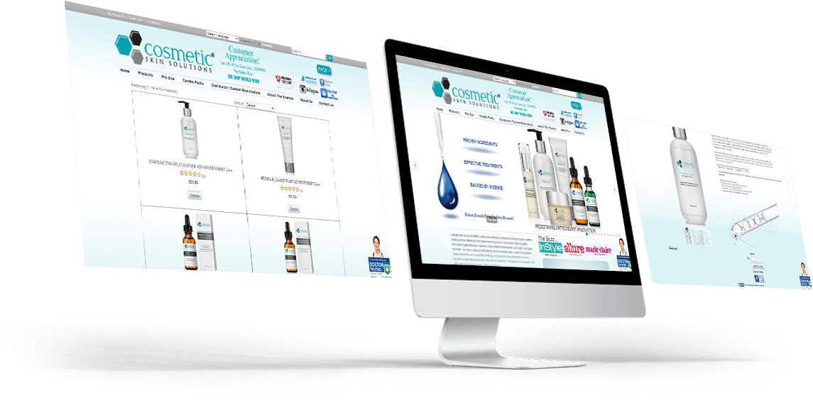 Custom Web Solutions - Computer Monitor (1270x566), Png Download