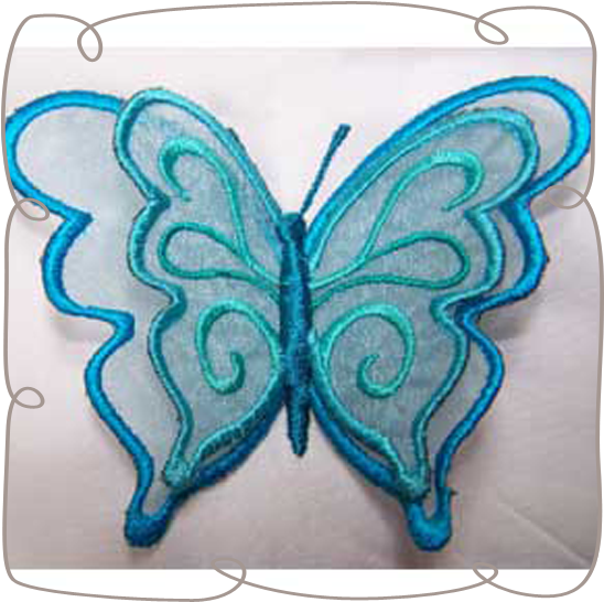 3d Butterflies - Embroidery (580x580), Png Download